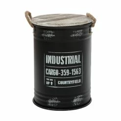 Coffres Bidons Noir Industriel - Lot De 3 - Atmosphera -Ledepot-bailleul Soldes Magasin coffres bidons noir industriel lot de 3 atmosphera 2