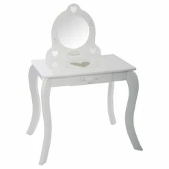 Coiffeuse Avec Tabouret Enfant Blanc Atmosphera -Ledepot-bailleul Soldes Magasin coiffeuse avec tabouret pour enfant blanche 2