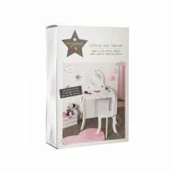 Coiffeuse Avec Tabouret Enfant Blanc Atmosphera -Ledepot-bailleul Soldes Magasin coiffeuse avec tabouret pour enfant blanche 5