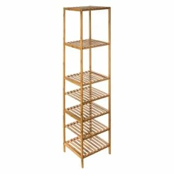 Colonne 7 Niveaux Salle Bain Varia Naturel Bambou -Ledepot-bailleul Soldes Magasin colonne 7 niveaux salle bain varia naturel bambou 2