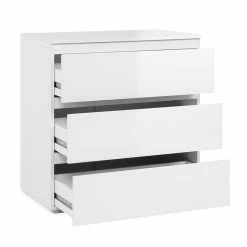 Commode 3 Tiroirs Capetown Blanc -Ledepot-bailleul Soldes Magasin commode 3 tiroirs capetown blanc 2