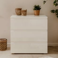 Commode 3 Tiroirs Capetown Blanc -Ledepot-bailleul Soldes Magasin commode 3 tiroirs capetown blanc 3