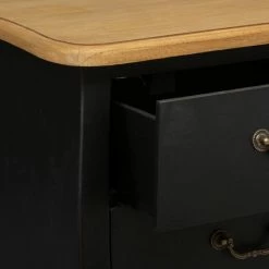 Commode 3 Tiroirs Chrysa Noire Atmosphera -Ledepot-bailleul Soldes Magasin commode 3 tiroirs chrysa noire atmosphera 2