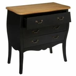 Commode 3 Tiroirs Chrysa Noire Atmosphera -Ledepot-bailleul Soldes Magasin commode 3 tiroirs chrysa noire atmosphera 5