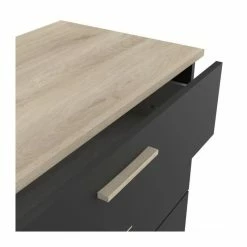 Demeyere Commode 4 Tiroirs Izzy Noir Et Bois -Ledepot-bailleul Soldes Magasin commode 4 tiroirs izzy noir et bois 2