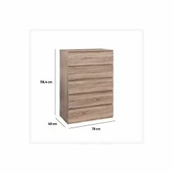 Commode 5 Tiroirs Dolo Naturel 5Five -Ledepot-bailleul Soldes Magasin commode 5 tiroirs dolo naturel 5five 2