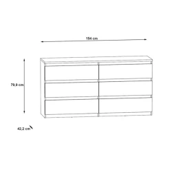 Commode 6 Tiroirs Chelsea Béton Gris Et Blanc -Ledepot-bailleul Soldes Magasin commode 6 tiroirs chelsea beton gris et blanc 4