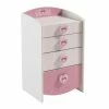 Demeyere Commode Enfant 4 Tiroirs Anastasia Rose Et Blanche -Ledepot-bailleul Soldes Magasin commode enfant 4 tiroirs mulan rose et blanche