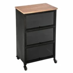 Commode Joris 3 Niches Noir Métal Atmosphera