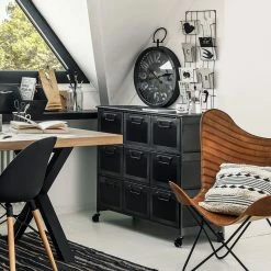 Commode Métal 9 Tiroirs Broc Atmosphera -Ledepot-bailleul Soldes Magasin commode metal 9 tiroirs zaret atmosphera 2