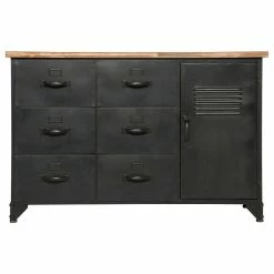 Commode Métal Et Bois Cierna Atmosphera -Ledepot-bailleul Soldes Magasin commode metal torof atmosphera 3