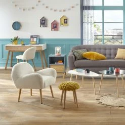 Console Sur Pieds Bois Elva Blanc Atmosphera -Ledepot-bailleul Soldes Magasin console sur pieds bois elva blanc atmosphera 1