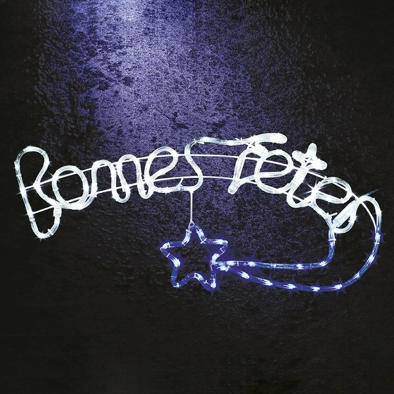 Déco Lumineuse Bonnes Fêtes 100 LED Blanc Froid 3 Déco Lumineuse Bonnes Fêtes 100 LED Blanc Froid