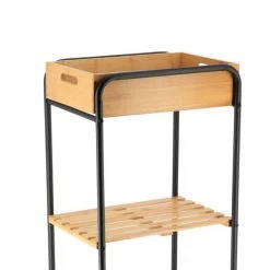 Desserte 1 Niche + 2 Niveaux Bambou/noir -Ledepot-bailleul Soldes Magasin desserte 1 niche 2 niveaux bambounoir 1 1