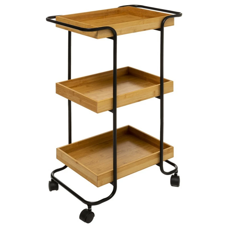Desserte 3 Niveaux Bambou Et Métal 5Five 3 Desserte 3 Niveaux Bambou Et Métal 5Five