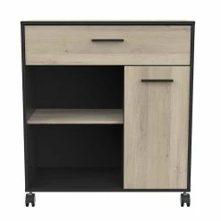 Demeyere Desserte De Cuisine 1 Tiroir 1 Porte Mint Noir Et Bois -Ledepot-bailleul Soldes Magasin desserte de cuisine 1 tiroir 1 porte mint noir et bois 2