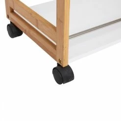 Desserte De Cuisine Bambou Blanc -Ledepot-bailleul Soldes Magasin desserte de cuisine bambou 2