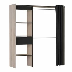 Demeyere Dressing Extensible 168 Cm Chicago Avec Rideau -Ledepot-bailleul Soldes Magasin dressing extensible 168 cm chicago avec rideau 3