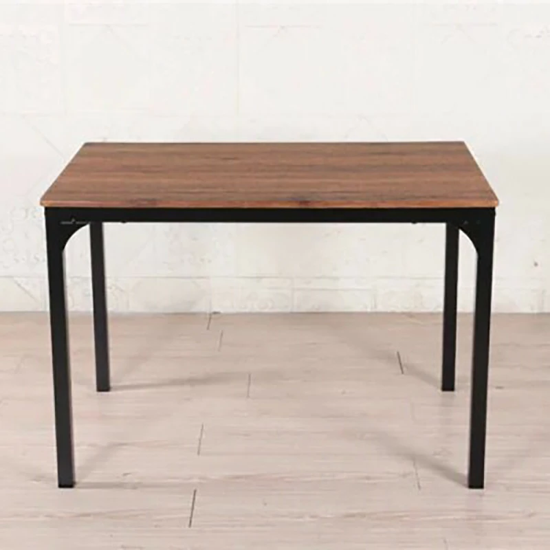 Ensemble Table + 4 Chaises Métal Et Effet Bois 5 Ensemble Table + 4 Chaises Métal Et Effet Bois – Image 3