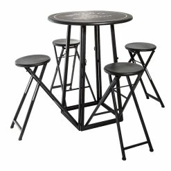 Ensemble Table Haute Et 4 Tabourets Ext Atmosphera