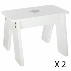 Ensemble Table + 2 Tabourets Enfant Blanc Gris Dream Atmosphera -Ledepot-bailleul Soldes Magasin ensemble table tabourets enfant blanc gris dream atmosphera 3