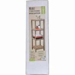 Étagère 4 Niveaux Bambou -Ledepot-bailleul Soldes Magasin etagere 4 niveaux bambou 1
