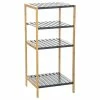 Etagère 4 Niveaux Salle Bain Varia Gris Bambou -Ledepot-bailleul Soldes Magasin etagere 4 niveaux salle bain varia gris bambou