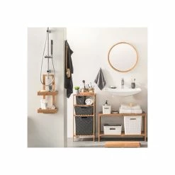 Etagère 4 Niveaux Salle Bain Varia Naturel Bambou -Ledepot-bailleul Soldes Magasin etagere 4 niveaux salle bain varia naturel bambou 1