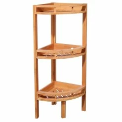 Ledepot-bailleul Soldes Magasin 19 Étagère Angle 3 Niveaux 100% Bambou