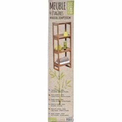 Étagère Bambou 4 Niveaux -Ledepot-bailleul Soldes Magasin etagere bambou 4 niveaux 3
