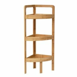 Etagère D'angle 3 Niveaux En Bambou