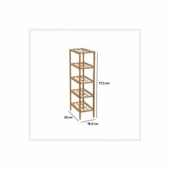 Etagère étroite Salle Bain Varia Naturel Bambou H77 Cm -Ledepot-bailleul Soldes Magasin etagere etroite salle bain varia naturel bambou h77 cm 1