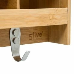 Etagère Murale Bambou Avec Crochets 5Five -Ledepot-bailleul Soldes Magasin etagere murale bambou avec crochets 5five 2