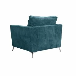 Fauteuil Isla Velours Côtelé Bleu -Ledepot-bailleul Soldes Magasin fauteuil isla velours bleu 2