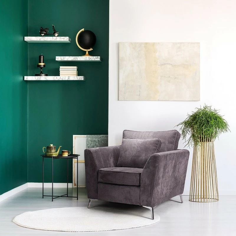 Fauteuil Isla Velours Côtelé Gris 3 Fauteuil Isla Velours Côtelé Gris