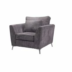 Fauteuil Isla Velours Côtelé Gris 8 Fauteuil Isla Velours Côtelé Gris -Ledepot-bailleul Soldes Magasin fauteuil isla velours gris 1 2