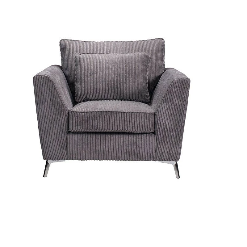 Fauteuil Isla Velours Côtelé Gris 6 Fauteuil Isla Velours Côtelé Gris – Image 4