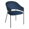 Fauteuil Velours Bleu Siron Atmosphera -Ledepot-bailleul Soldes Magasin fauteuil velours bleu atmosphera