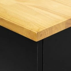 Ilot De Cuisine Noir Et Naturel 5Five -Ledepot-bailleul Soldes Magasin ilot de cuisine noir et naturel 5five 4