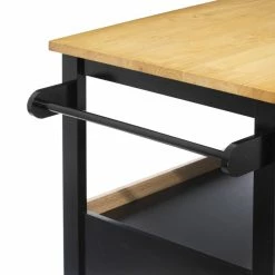 Ilot De Cuisine Noir Et Naturel 5Five -Ledepot-bailleul Soldes Magasin ilot de cuisine noir et naturel 5five 6