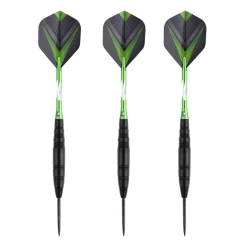 Jeu De 3 Fléchettes Pro Pointe Acier 23g Cupra Vert