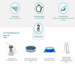 Piscine Prism Frame Ronde 4,57 X 1,07 M Intex -Ledepot-bailleul Soldes Magasin kit piscine tubulaire avec accessoires 3