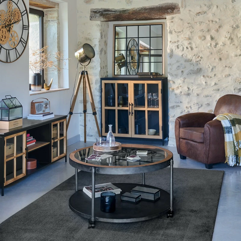 Lampadaire Métal Et Bois Ebor Bronze Atmosphera 4 Lampadaire Métal Et Bois Ebor Bronze Atmosphera – Image 2