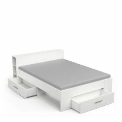 Demeyere Lit 140x190 Cm Pocket Blanc -Ledepot-bailleul Soldes Magasin lit 2 places polly blanc 3