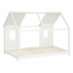 Lit Cabane Enfant Pin Blanc 90x190 Atmosphera -Ledepot-bailleul Soldes Magasin lit cabane enfant pin blanc 90x190 atmosphera 1 2