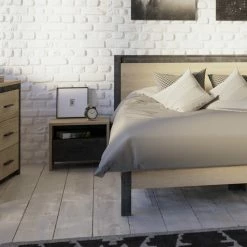 Demeyere Chevet Kansas 1 Tiroir 1 Niche -Ledepot-bailleul Soldes Magasin lit colorado 2 personnes 160x200 cm 2