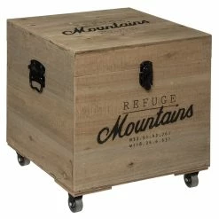 Lot De 3 Malles Carrés Bois Wild Atmosphera -Ledepot-bailleul Soldes Magasin lot de 3 malles carres bois wild atmosphera 1