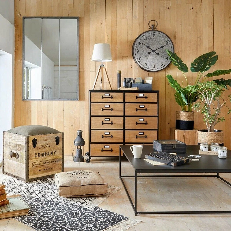 Malle Pouf Vintage En Bois Atmosphera 4 Malle Pouf Vintage En Bois Atmosphera – Image 2