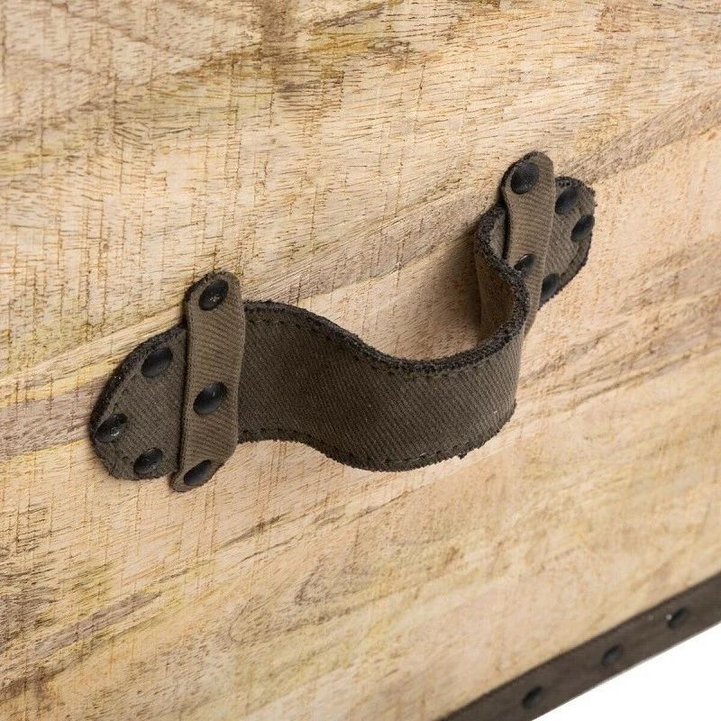 Malle Pouf Vintage En Bois Atmosphera 7 Malle Pouf Vintage En Bois Atmosphera – Image 5