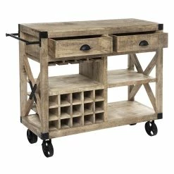 Meuble Bar 2 Tiroirs Sur Roues Silas Atmosphera -Ledepot-bailleul Soldes Magasin meuble bar 2 tiroirs sur roues silas atmosphera 2